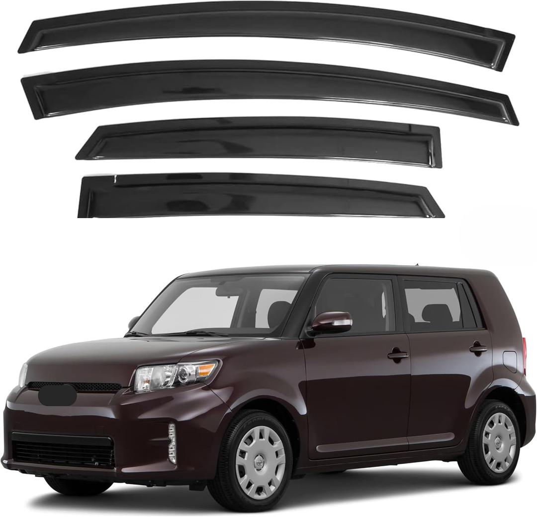 IG Window Visors Fit for 2008-2015 Scion xB, Out-Channel Rain Guards Vent Wind Deflectors 4PC, Car Accessories for 08-15 Scion xB