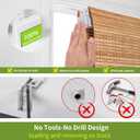 Cordless No Drill Bamboo Roman Shades, Natural Bamboo 22"W x 36"H, 36"W x 22"H-FBA