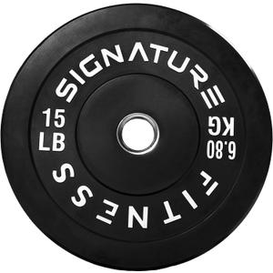 Fitvids 2-Inch Olympic Rubber Weight Plates Sets, Bumper Plates Set with Barbell for Strength Training, 15 Lbs