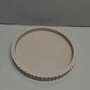 Modern Decorative Tray for Coffee Table, 11" Wooden Gray Beige Round Small Decor Tray for Candle, Perfume, Vanity, Kitchen Island Counter & Table Centerpiece