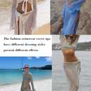 Women's Swimsuits Cover Ups Set for Crochet Bathing Suit Hollow Out 2 Piece Bikini Coverup Beach Swimwear (White)