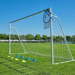 Soccer Goals for Backyard Soccer Goal 12x6 Big 10x6.5 8x6 6x4FT Soccer Goals for Youth Adults and Kids Large Metal 2" Goal Post with Agility Ladder and Target Net Soccer Cones Practice Equipment