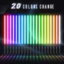 Juxaxia Lightsaber 2 Pack - Metal Hilt Dueling Light Sword with Connector (2-in-1), 20 RGB Colors & 3 Sound Modes, Rechargeable Cosplay Toy for Kids & Adults Gift, Halloween Christmas (Black)