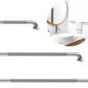 3 Pack Commercial Handicap Grab Bars, Munzong Brushed Nickel Bathroom Grab Bar for Shower, Anti Slip Bathroom Balance Bar,Safety Hand Rail for Elderly Injury Senior (Brushed Nickel, 18", 36", 42")