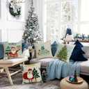 Christmas Pillow Covers, Decorative Winter Holiday Pattern, 18x18 Inch, 4 Piece Set