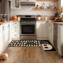 Artoid Mode Boo Ghosts Bat Happy Halloween Kitchen Mats Set of 2, Low-Profile Home Decor Kitchen Rugs for Floor - 17x29 and 17x47 Inch