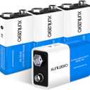 9V Batteries Carbon 9 Volt Battery for Smoke Detector 6F22 Square Battery, Long-Lasting, 4 Pack