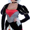 fun shack Queen Of Hearts Costume For Women, Red Queen Outfit, Heart Theme Dress For Adults, Halloween Costume (Medium)