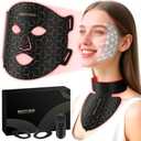 Verfubo Red Light Therapy for Face & Neck, Red Light Mask with 850nm NIR, 7-1 Colors LED Light Therapy mask, Rechargeable LED Face & Neck Mask for Anti-Aging, Skin Firming & Radiant Glow at Home