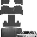 AUXKO All Weather Floor Mat & Cargo Mat Fit for 2025 2024-2018 Ford Expedition MAX 7 Seat 2nd Row Bucket Seat TPE Liner Accessories All Season Guard Odorless Anti-Slip Black