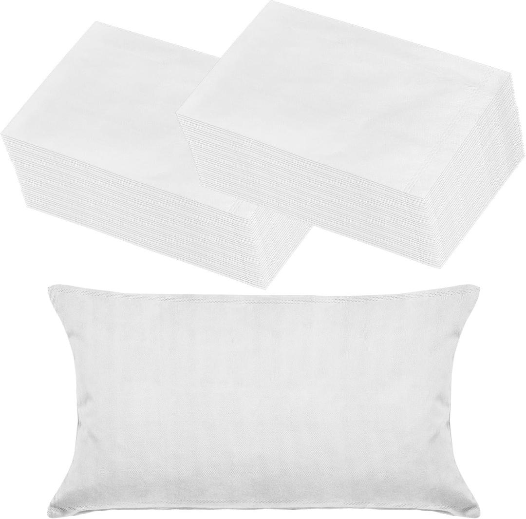 Framendino, 50 Pack Disposable Pillow Case Covers Travel Single Use Pillowcase Cases for Hotel Home Bedroom (32 x 20 Inch) (White)