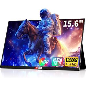 15.6''Portable Monitor for latop ,2K FHD 60HZ Laptop Monitor Screen, USB-C and HDMI Inputs, Ultra-Slim IPS Panel with HDR and Premium Smart Cover & Speakers for Laptop,PC,Phone,PS4/5,Switch,Mac,Xbox