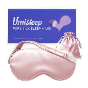 Umisleep Sleep Mask for 100% Pure Mulberry Silk, 22 Momme 6A Soft Eye Masks for Sleep, Adjustable Sleep Masks for Women Men, Light Blocking Sleeping Mask, Silk Eye Mask for Sleeping, Blindfold, Pink
