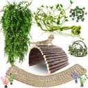 Bearded Dragon Tank Accessories, 10 PCS Reptile Hammock Plants Bridge Jungle Climber Vines for Snakes Bearded Dragon Chameleon Gecko Lizard