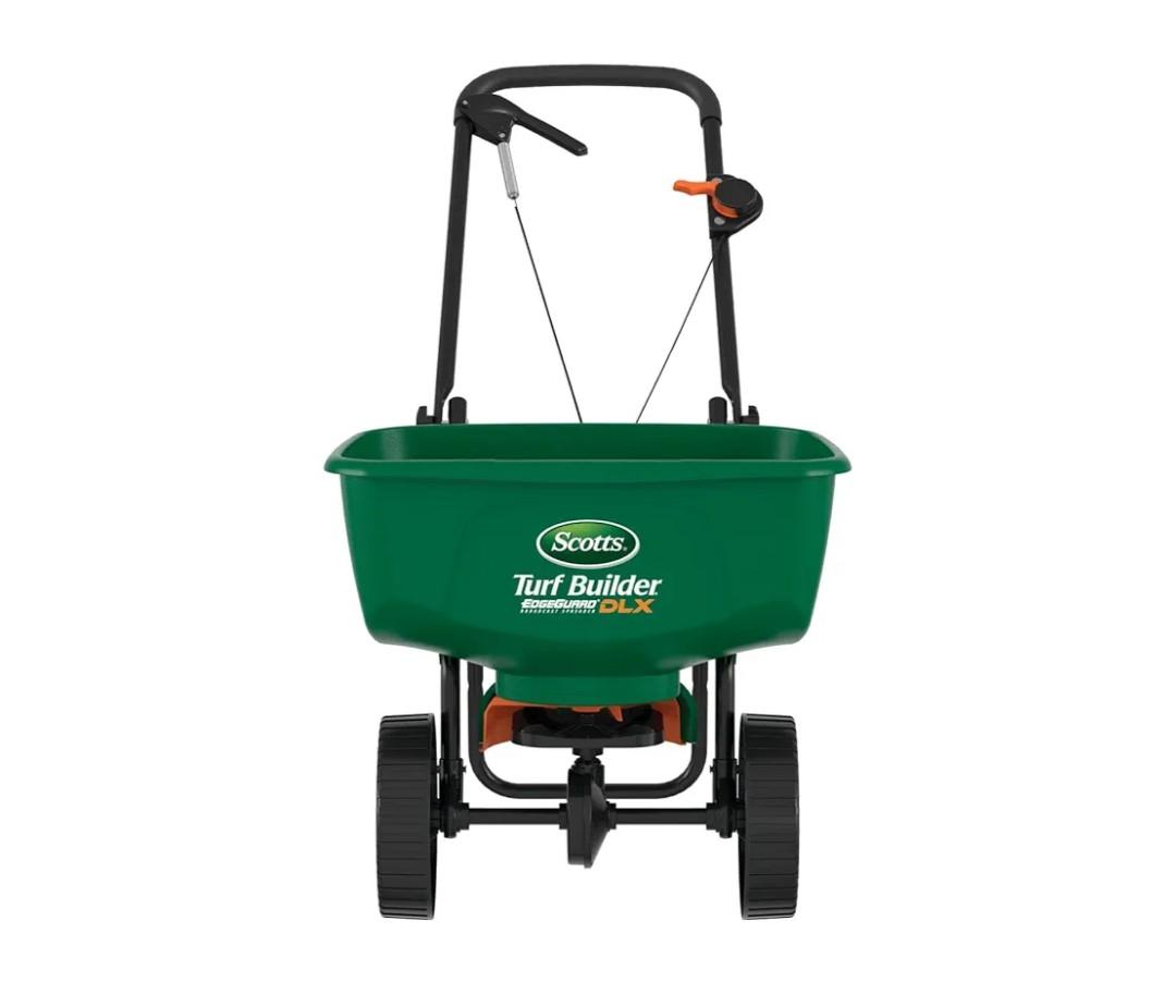 Scotts Turf Builder EdgeGuard DLX Broadcast Spreader for Seed, Fertilizer, Salt, Ice Melt, Holds up to 15,000 sq.ft. Product