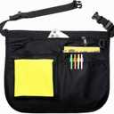 Waterproof Server Apron for Women with 5 Pockets,Quickly Put on and Take off Waitress Aprons,Work Apron for Bartender Barista (Black)