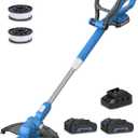 LUXTER 20V Cordless 12 Inch String Trimmer with 2 x 2.0Ah Battery and Fast Charger Grass Cutter with Auto Line Feed Powered Eater String Edger Lawn Tool Grass Cutter Lawn Mover for Yard Garden