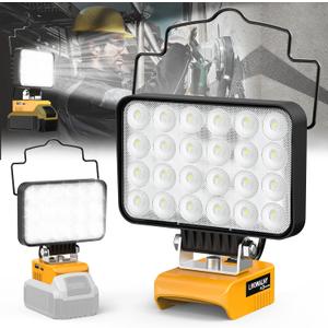 LIVOWALNY 20V Work Light for Dewalt Battery, 78W 7800 Lumen Battery Flashlight, Portable Tools, LED Work Light with USB-A & Type-C Charging Port for Camping, Hiking (1 PCS)