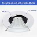 24 Pack Goof Rings for 4 Inch Recessed Lights, Outer Diameter 6.69, Inner Diameter 4.25, Matte White Recessed Lighting Trims for Down Light, Durable Plastic Design, Flush Mount