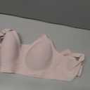 LetsJoli Push Up Seamless Bras for Women No Underwire Support and Lift V Neck Wireless Full Coverage Bralettes Everyday Bras (Pink, S)