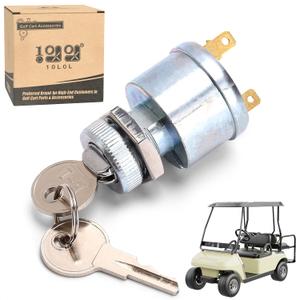 10L0L Golf Cart Starter Ignition Key Switch for EZGO Electric Golf Cart 17421G1, 2 Terminal Prongs
