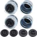 4pcs 1.98'' Trailer Hub Dust Caps, Trailer Spindle Bearing Dust Cap Cup Grease Cover Caps & Extra Rubber Plugs for 2000 to 3500 lb Boat Trailer Dexter EZ Lube Trailer Camper RV Axle