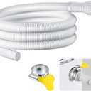 Saillong Patent Pending Dehumidifier Drain Hose, 3/4 Inch FHT, with Cuttable Rubber Adapter and Connect Clamp, Flexible Universal Drain Hose for Most Dehumidifier and Air Conditioner Brands(6.5 Feet)