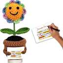 2 x Inspirational Gifts for Men and Women - Hand Made Sunflower Crochet on The Front - Christmas, Birthday and Thank-You Gifts for Colleagues, Sisters, Friends, Teachers and Family (Sunflower-4)