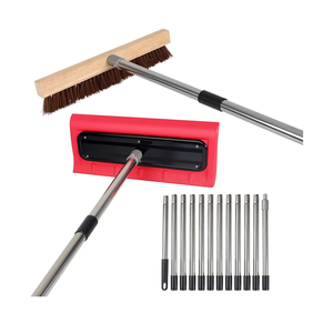 2-in-1 Leaf Roof Brush and Snow Rake, Roof Cleaning Brush & Leaf Removal Tool, Adjustable 5-20ft Cleaning Brush Tool for Cleaning Shingles, Solar Panels, Car Tops with No-Scratch Head