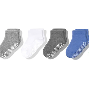 CozyWay Baby & Toddler Socks with Grippers Non Slip Ankle Grip Socks For Boys and Girls - Comfy Soft Cotton - 5 Pack