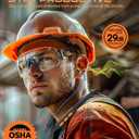 MIPEACE Neckband Bluetooth Work Headphones, 29dB Work Earbuds Bluetooth OSHA Approved-Ear Protection Headphones Noise Reduction for Construction Safety Industry, 20+Hour Battery, 4 EQ Modes