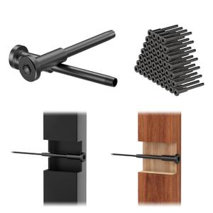 50Pack 1/8" Black Invisible Cable Railing Kit, T316 Stainless Steel Invisible Receiver and Swage Stud End for Cable Railing, Swage Tensioner for Wood&Metal Cable Post, Wire Railing Kit, RG60