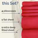 Extra Deep Full Sheet Set - 6 Piece Breathable and Cooling Sheets - Hotel Luxury Bedding for Women, Men, Kids & Teens - Easy & Secure Fit - Soft, Wrinkle Free and Comfy with Extra Deep Pockets - Red