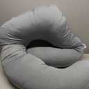Pharmedoc Pregnancy Pillows, U-Shape Full Body Pillow -Removable Cover Jumbo Size - Grey - Pregnancy Pillows for Sleeping - Body Pillows for Adults, Maternity Pillow and Pregnancy Must Haves
