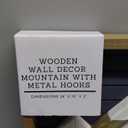 24x10 Wooden Wall Decor Mountain With Metal Hooks