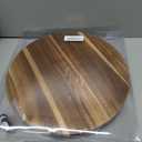Acacia Wood Round Serving Tray, 13.8" Charcuterie Board with Rim, Decorative Centerpiece for Ottoman, Coffee Table, Couch, Kitchen Island, Round Serving Platter, 1 Pack