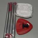 Spin Mop Head, Base, Handle Replacement for O-Ceda EasyWring Microfiber Spin Mops, 2 Microfiber Mop Refills, 1 Triangle Head Cover and 30-58in Handle Set Combo (White(1 Tank System))