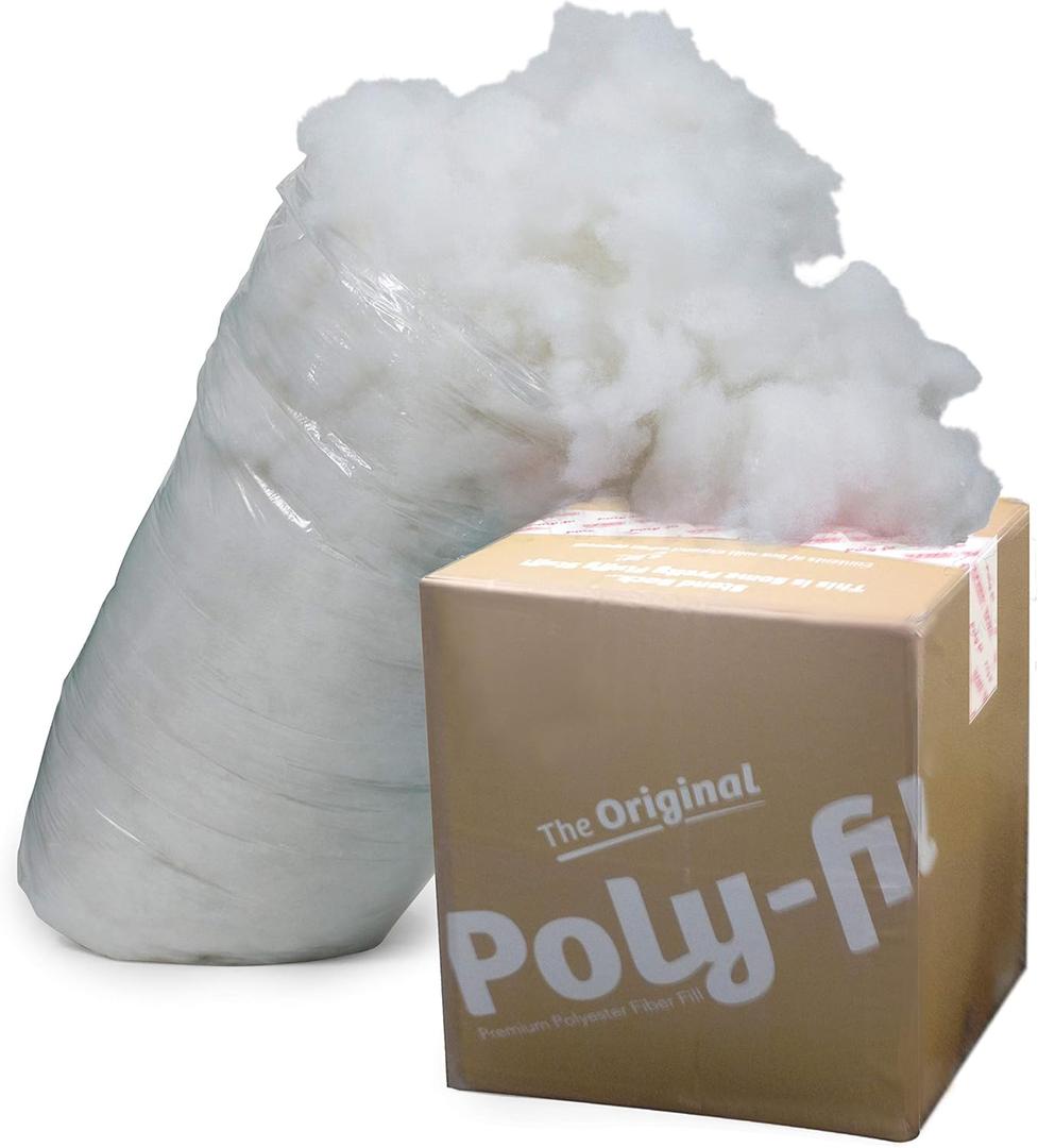 Fairfield The Original Poly-Fil, Premium Polyester Fiber Fill, Soft Pillow Stuffing, Stuffing for Stuffed Animals, Toys, Cloud Decorations, and More, Machine-Washable Poly-Fil Fiber Fill, 6.5 lbs. Box