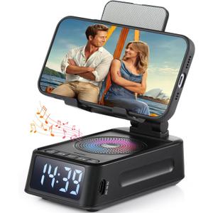 Cell Phone Stand with Bluetooth Speaker, Gifts for Men Women, Wireless Phone Holder for Desk Compatible with iPhone/Samsung Galaxy - Cool Gadget Birthday Gift for Him, Her, Dad, Mom, or Husband