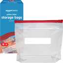Amazon Basics Slider Gallon Food Storage Bags, BPA Free, Stand-Up Bottom, Easy to Fill, 90 Count