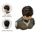 Pixie Cut Short Wig For Black Women Pixie Cut Wig Short Black Layered Wavy Wigs For Women Natural Wavy Short Wig (Black Mixed Brown)