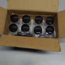 Syntic Clear Reusable Ginger Shot Bottles with Caps - 8 Pack 2 oz Small Square Glass Jars with 8 Sealed Conical Inner Caps & 8 Airtight Lids, Wide Mouth Juice bottles for Fridge, Extra Sticker, Funnel