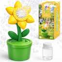 TOY Life Daisy Bubble Machine with LED Lights and Music, Automatic Bubble Maker for Indoor Outdoor Birthday Parties, Easter, Wedding, Portable Battery Operated Bubbles Blower Gift for Girls Boys