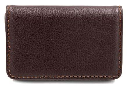 RFID Blocking Wallet - Minimalist Leather Business Credit Card Holder with Magnetic, Coffee, Small  RFID Blocking Wallet - Minimalist Leather Business Credit Card Holder with Magnetic, Coffee, Small