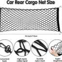 Tallew 2 Pcs Car Rear Cargo Net, Adjustable Elastic Mesh Cargo Net, 3 Pocket Heavy Duty Trunk Bed Storage Organizer, Universal for Car SUV Vehicle Pickup Truck with Accessories(43.3 x 15.7 Inches)