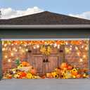 Avezano Fall Garage Door Banner Thanksgiving Garage Door Cover Backdrop Huge Autumn Barn Door Party Decoration Pumpkin Harvest Background 6 x 13 ft