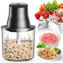 Food Processors, 2 IN 1 Electric Chicken Shredder &Food Chopper with 250W Copper Motor,1.5L Bowls & 2 Bi-Level Blades,One-Touch Electric Chicken Breast Shredder Tool-Smart Overheat Protection (Black)