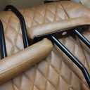 YFO Home Office Desk Chair Office Rubber Casters Ergonomic Computer Chair with Lumbar Support Adjustable Height Rolling Swivel Executive Task Armrests Chair Brown Leather (Mid Back)