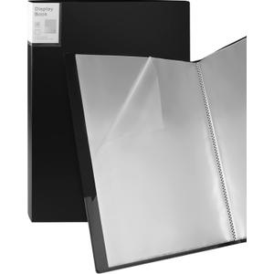 Portfolio Folder for Artwork Art Portfolio Binder 2 Packs 11"x17" Demo Book Black Portfolio Folder with Protective Film Binder with Plastic Sleeve 30 Pockets 60 Page Capacity