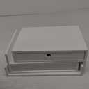 LAPTAIN Wooden Dual Monitor Stand with 2 Drawers, Monitor Stand Riser with Adjustable Length and Angle, Solid Wood Desktop Organizer Stand for Laptop/PC/Computer, No Assembly Required